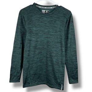 RBX Active Shirt Mens S Small Longsleeve Compression Green Activewear